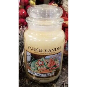 NEW! Yankee Candle 22oz Christmas Cookie Holiday Seasonal Jar Candle Lid Festive